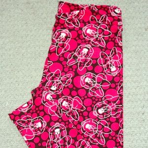 LuLaRoe NWT TC PINK&BLACK MINNIE LEGGINGS!